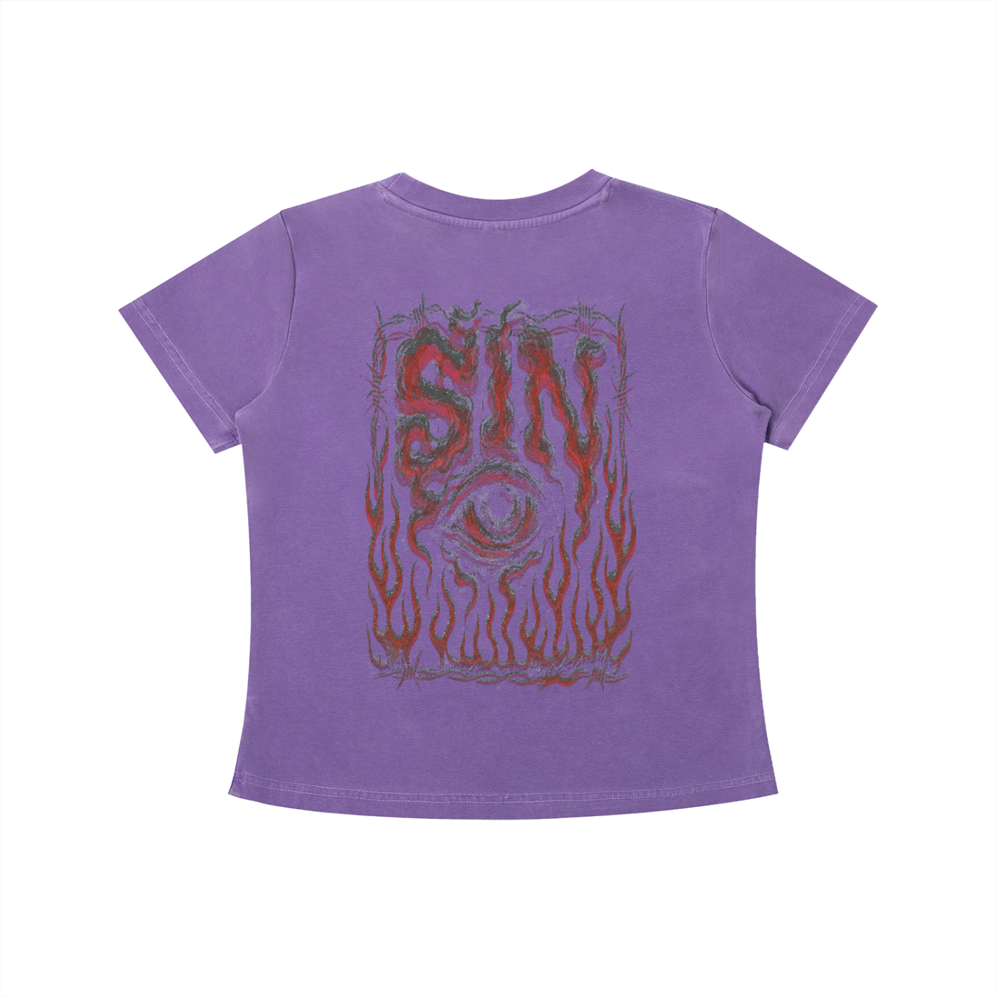 SIN Womens Vintage Wash Slim Fit T-shirt