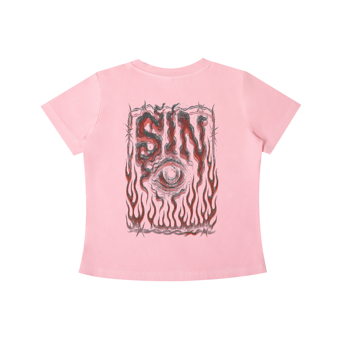 SIN Womens Vintage Wash Slim Fit T-shirt