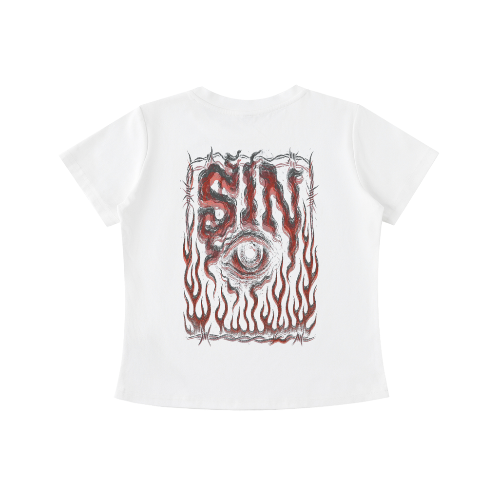 SIN Womens Vintage Wash Slim Fit T-shirt