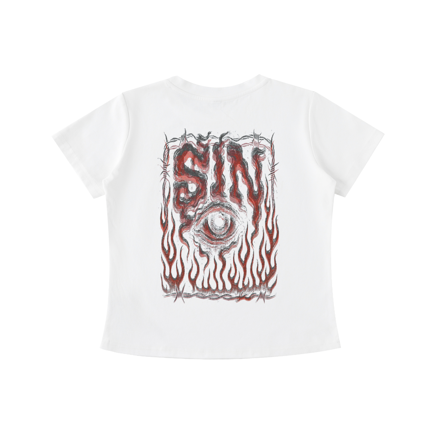 SIN Womens Vintage Wash Slim Fit T-shirt