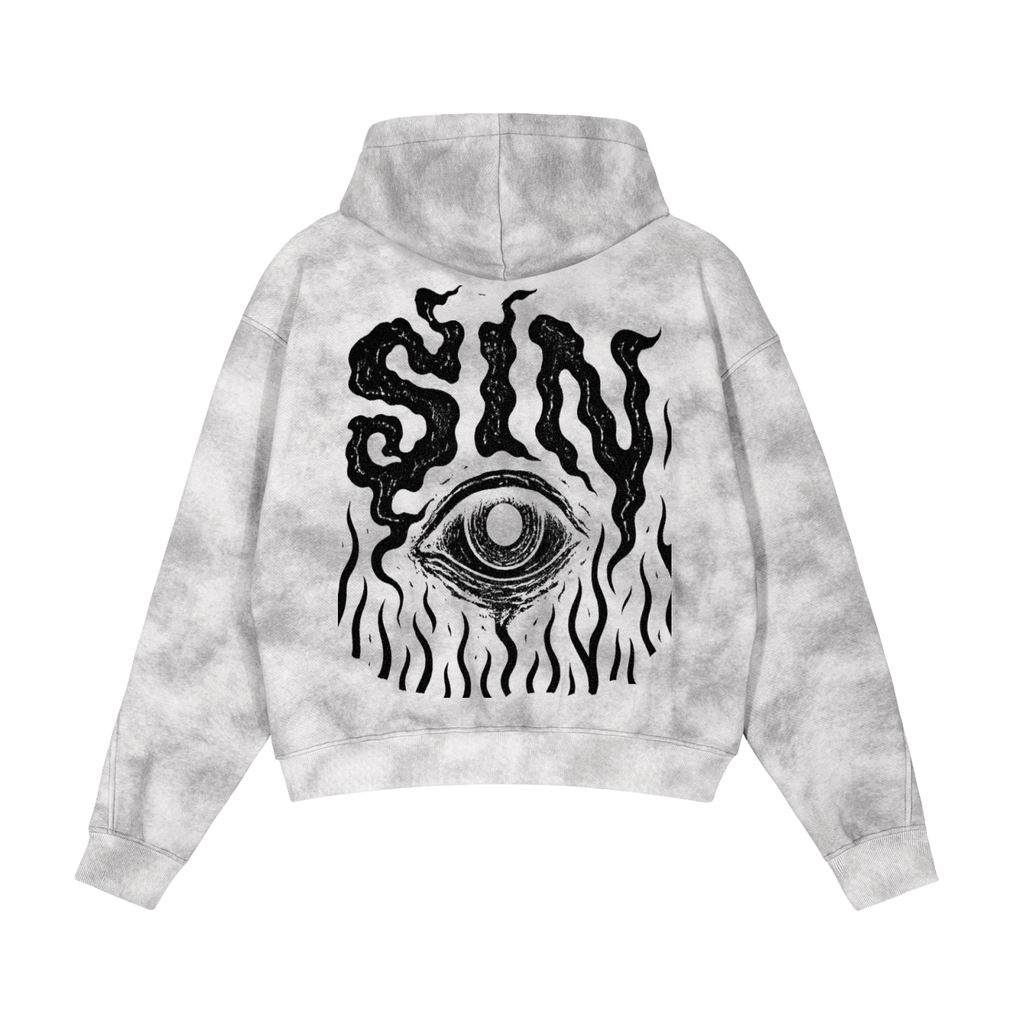 Dirty Washed Zip-Up Fleece Hoodie