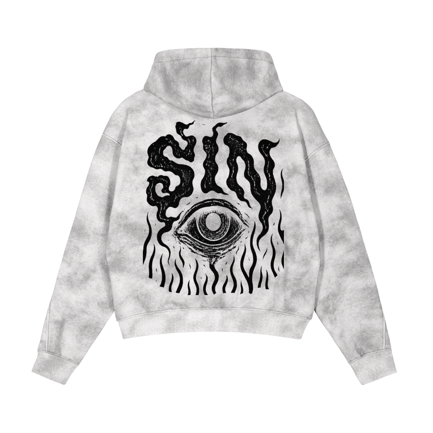 Dirty Washed Zip-Up Fleece Hoodie