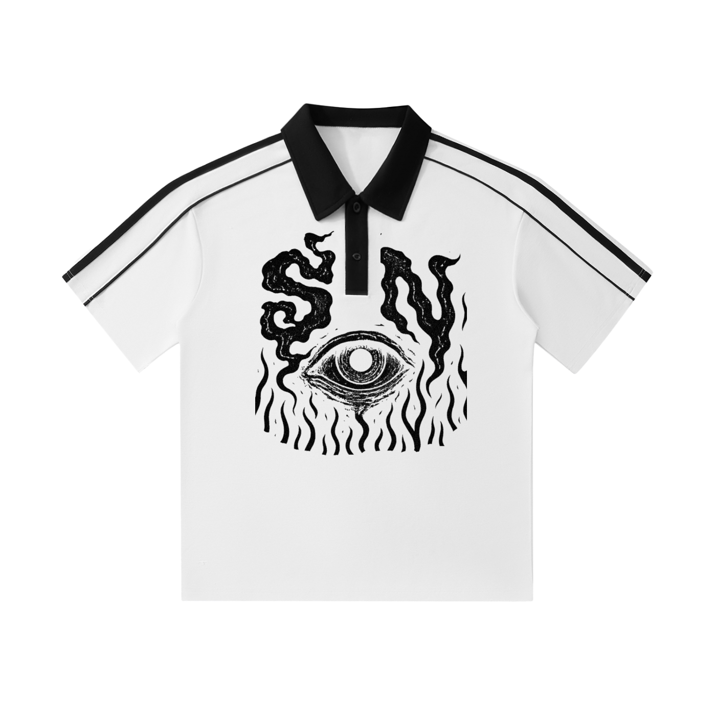 Contrast Collar Short-Sleeve Polo Shirt