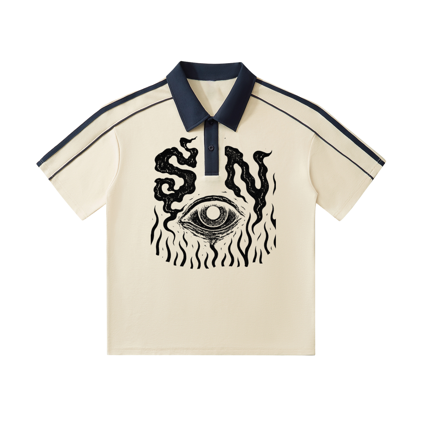 Contrast Collar Short-Sleeve Polo Shirt